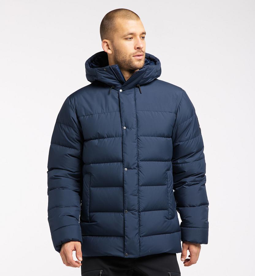 Haglöfs Mens Näs Down Jacket Dark Blue New Zealand 49128BUAW